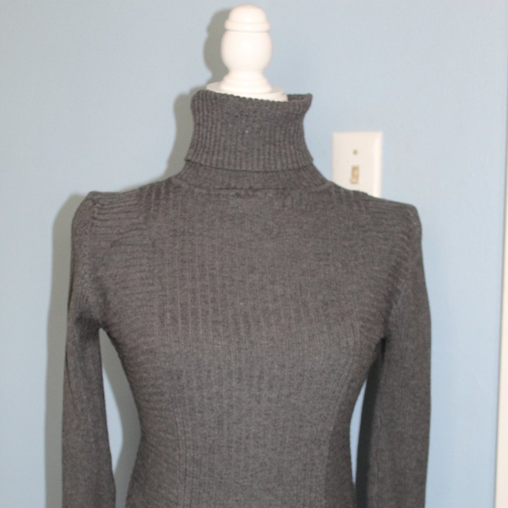 INC Gray Ribbed Turtleneck Sweater